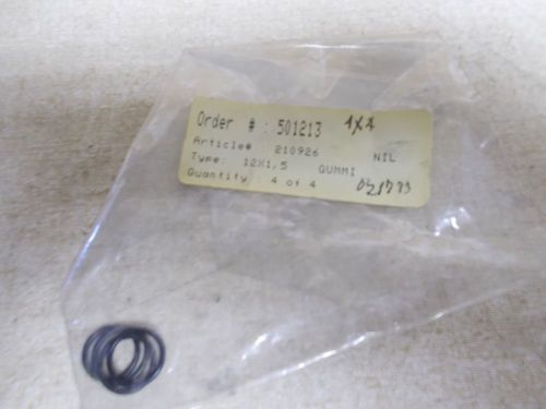 NEW Gummi Industrial Pump O-Ring Seals, Lot of 4 210926 12X1,5 *FREE SHIPPING*