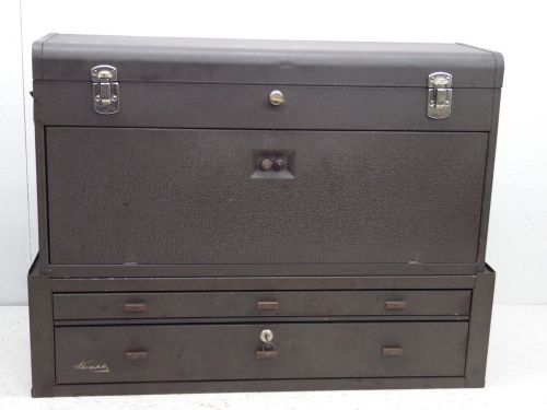 KENNEDY 526 MACHINIST TOOL Chest Box MC-28 Riser 10 Drawers working Locks Keys