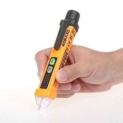 Non-Contact Voltage Tester, Aidbucks PM8908C 12-1000V AC with Led Flashlight a