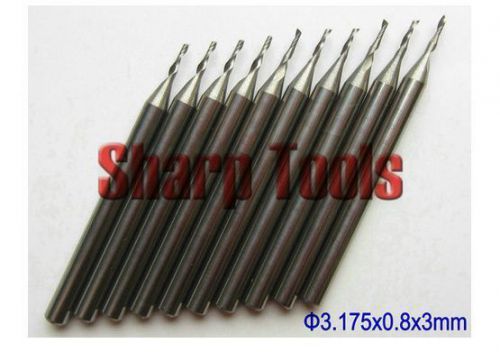 10pcs 3.175*0.8*3mm carbide single flute mdf pvc board acrylic cnc router bits for sale