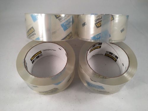 4 Scotch 3M Shipping Packaging Tape Heavy Duty 1.88&#034; X 54.6 YD EA