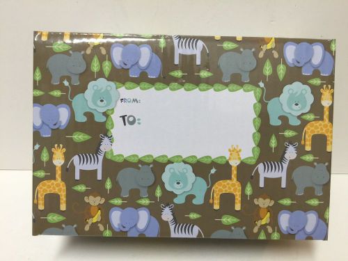 NWT Jillson Roberts Zoo Animals Colorful Shipping  Storage Gift Box