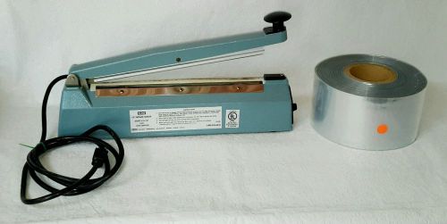 Uline h-190  tabletop impulse sealer with cutter 12&#034; &amp; 1 roll poly bags for sale