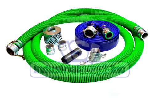 2&#034; EPDM FCAM x MP Scution Hose Comp. Camlock Kit w/50&#039; Blue Discharge Hose (FS)