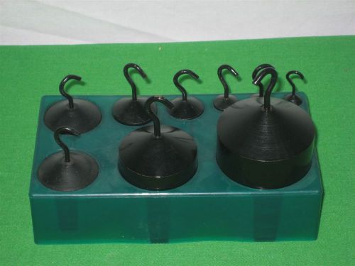 Set of Nine (9) Mass Calibration Hooked Weights Black