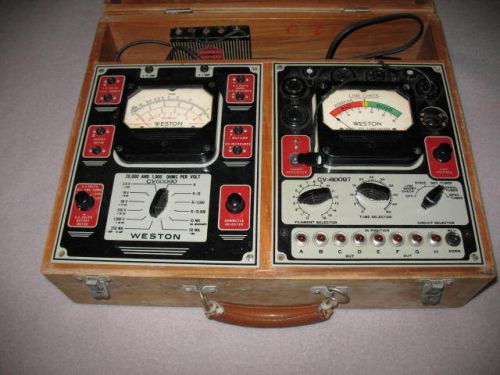 WESTON 777 TUBE CHECKER w/TUBE DATA SHEETS &amp; WESTON 772 ANALYZER ALL IN ONE BOX