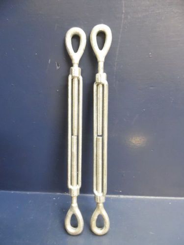 2 Pack 1/2&#034; x 9&#034; Eye/Eye Turnbuckles Galvanized NEW Eye &amp; Eye