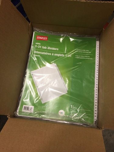 Staples Preprinted Divider Tabs 1-31 14039 14092 - 8 Packages