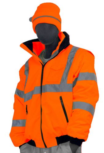 Majestic 75-1382, Transformer 8-in-1 Hi-Viz Orange Class 3 Bomber Jacket M-5XL