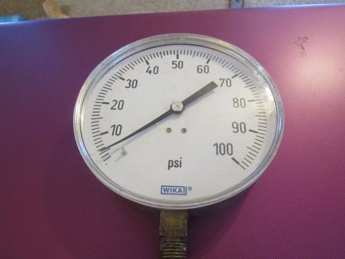 Wika,  pressure gage,  0 - 100 psi, stainless steel, 5&#034; diameter for sale