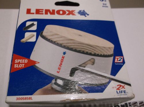 Lenox 3005858L 3-5/8&#034; Bi-Metal Hole Saw w/ Speed Slot 92mm  Made in USA  NEW