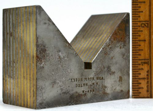 Vintage magnetic transfer v-block no. v-438 by anton brass grinding/chuck tool! for sale