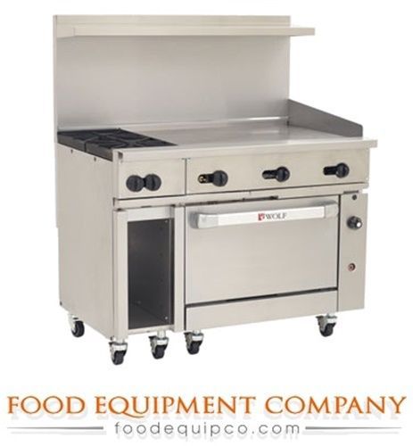 Wolf C48C-2B36G Challenger XL™ Restaurant Range Gas 48&#034; (2) Burners &amp; 36&#034;...