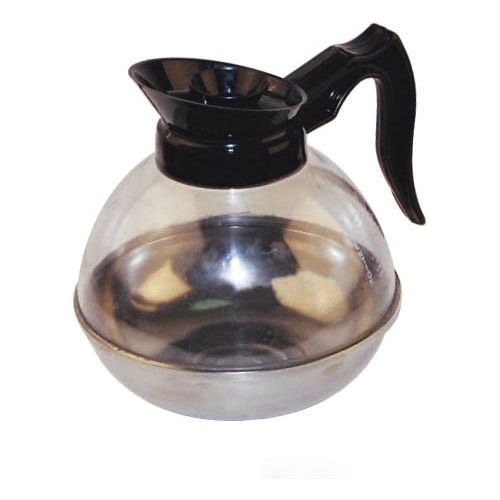 Winware by Winco Plastic Coffee Decanter w/St Steel Base. Color Black