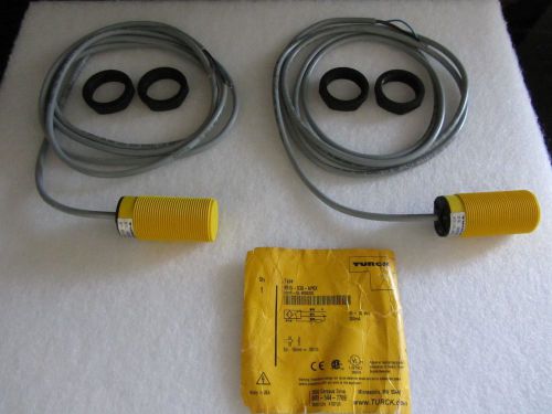 Lot of 2 New TURCK 30mm Inductive Proximity Detectors, Long Sensing Distance