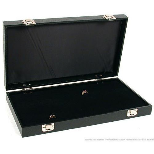 72 slot black ring pad display &amp; jewelry travel case for sale