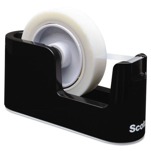 Heavy Duty Weighted Desktop Tape Dispenser, 3&#034; core, Plastic, Black