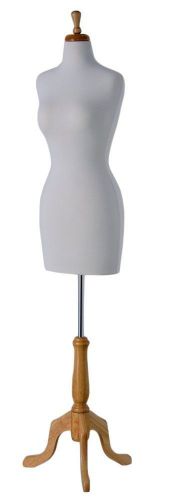 White Female Fully Pinnable Mannequin Dress Form 34&#034;25&#034;35&#034; On Maple Tripod St...