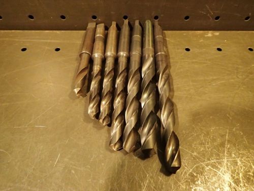 7 pc Lot Morse Taper #2 Shank Drill Bits 1/2 to 11/16, 16mm &amp; 18.5mm MT2 2MT