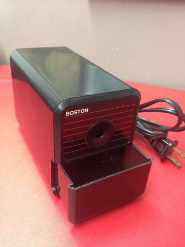 Nice Vintage Boston Electric Pencil Sharpener Model 18 Black / Red USA Made! VTG