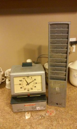 Amano Time Clock Model 3507 Punch Card MachineW/ Key