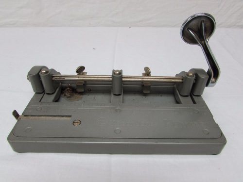 Vtg Wilson Jones Hummer Metal 3 Hole Punch Adjustable Paper USA #314 Heavy