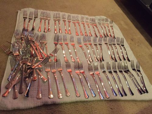 85 Dinner Forks Oneida 18/10 Bach Used Stainless Flatware Silverware