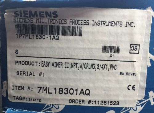 Siemens Milltronics Easy Aimer II NPT W/Cplng 3/4 X 1 PVC #7ML18301AQ NOS