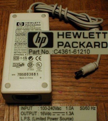 Hp c4361-61210 ac adpater 16vdc 1.3a 1300ma barrel for sale