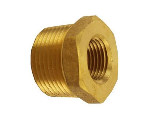 Brass 3/4&#034; Male x 1/2&#034; Female NPT Pipe Thread Reducer Hex Bushing Fitting