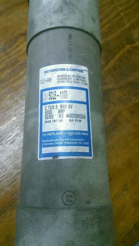 Westinghouse 5CLE-1100 600 Amp High-Voltage Fuse CLE-600 600A CH 44D595G04 600E