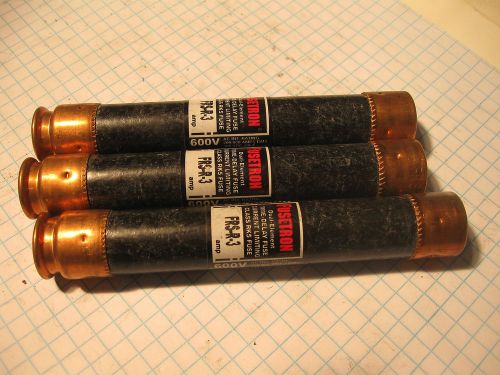 3 pcs FRS-R-3 Fuses 3A, 600VAC Bussmann TD Class RK5 Cur Lim (109)