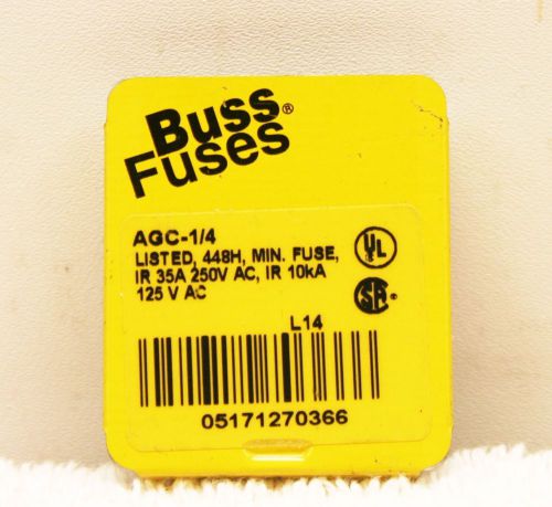 Buss AGC-1/4 Fuse Pack of 5 **NEW** AGC1/4