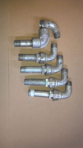 4-USED APPLETON UNY-UNF, 1/2&#034; UNION EXPLOSION PROOF 90 degree /ridgid conduit