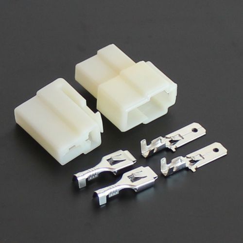 10 sets - 2pin connectors men and women the plugin 6.3mm copper terminals