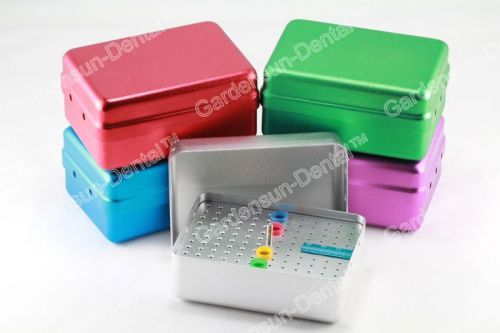 New 120 holes dental autoclave burs disinfection box with ruler random color for sale