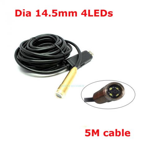 5M 4LEDs Waterproof Borescope Endoscope USB Cable Inspection Tube Camera Cam