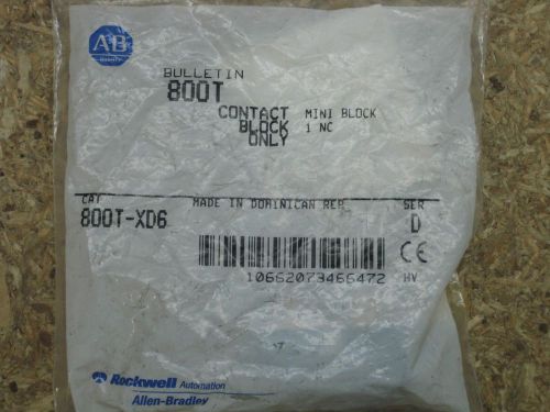 new Allen Bradley 800T-XD6 contact block mini 1 n.c. series D