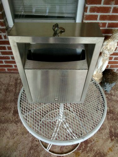 Vintage Bradley Stainless Steel Paper Towel Dispenser with extra lock &amp; key.