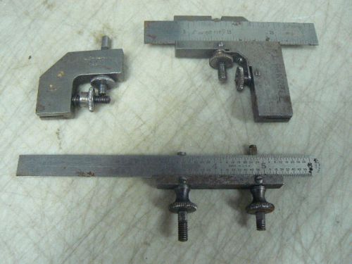 3 rule clamps, starrett #289 &amp; lufkin #183 combination square &amp; #299 straight for sale