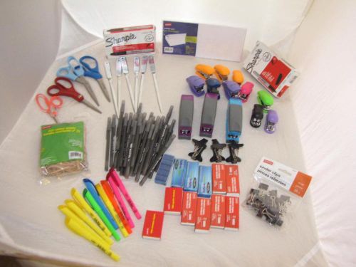 Office Supply 100+ Staplers,Staples,Staple Removers, Ruber Bands, Masking Tape