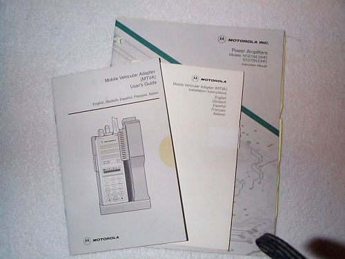 Motorola mtva installation manual mtva user&#039;s guide &amp; mtva power amp inst.manual for sale