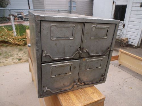 Vintage Industrial Metal Cabinet Card File Style 4 Drawers