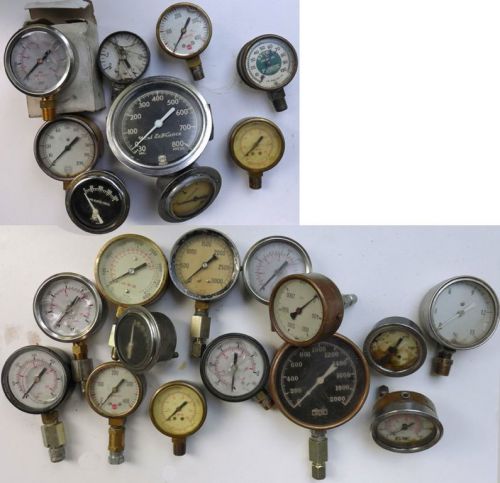 LOT 23 Pressure gauges LaFrance Marsh USG Marshalltown Wika Furox vtg steampunk