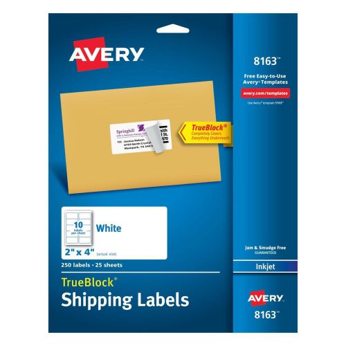 Avery Shipping Labels with TrueBlock Technology 2 x 4 White 250/Pack PK - AVE...