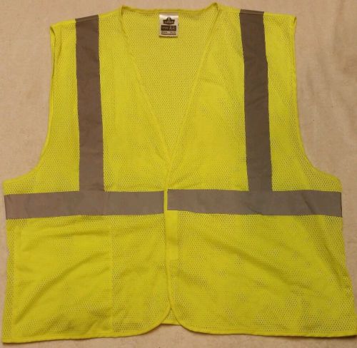 GLO WEAR FLUORESCENT YELLOW SAFETY VEST SIZE  2XL/3XL REFLECTIVE