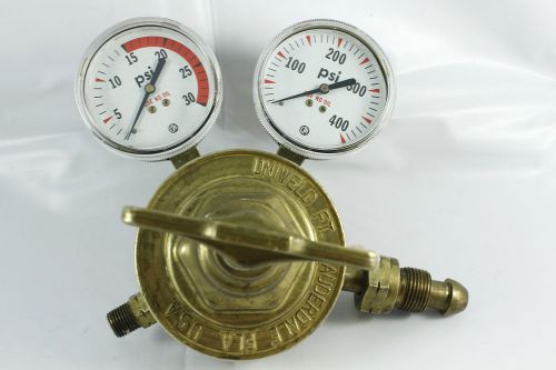 Uniweld brass acetylene welding gas regulator, heavy duty journeyman type. for sale