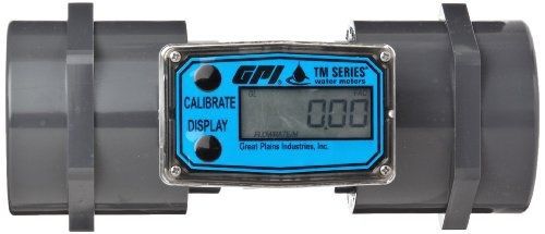 GPI TM200-N PVC Turbine Flowmeter, 20 to 200 gpm Flow Range, 2&#034; FNPT