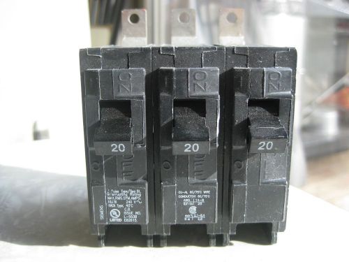 NEW SIEMENS ITE TYPE BL 3 POLE 20 AMP 120/240 VOLT B320 BOLT-ON CIRCUIT BREAKER