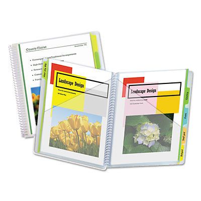 10-Pocket Poly Portfolio with Write-On Tabs, Polypropylene, Clear, 1 Each